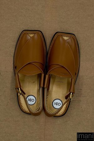 Premium Leather Golden Olive Charsadda Peshawari Chappal Char-2504Go 11 Char2504 Imanistudio.com