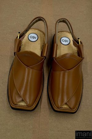 Premium Leather Golden Olive Charsadda Peshawari Chappal Char-2504Go 12 Char2504E Imanistudio.com