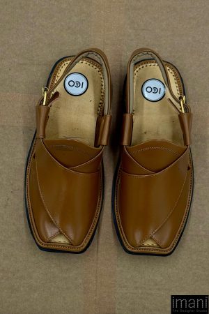 Premium Leather Golden Olive Charsadda Peshawari Chappal Char-2504Go 17 Char2504H Imanistudio.com