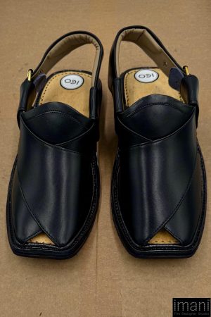 Premium Leather Black Charsadda Peshawari Chappal Char-2506Jb 11 Char2506F Imanistudio.com