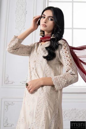 Mariab Ivory Embroidered Cotton Lawn Suit Mbds-Ef2511Bi 9 Ds 11B Ivoryc Imanistudio.com