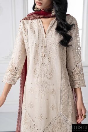 Mariab Ivory Embroidered Cotton Lawn Suit Mbds-Ef2511Bi 8 Ds 11B Ivoryd Imanistudio.com