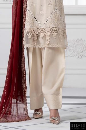 Mariab Ivory Embroidered Cotton Lawn Suit Mbds-Ef2511Bi 11 Ds 11B Ivorye Imanistudio.com