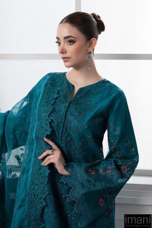 Mariab Teal Embroidered Dobby Lawn Suit Mbds-Ef2513Bt 6 Ds 13B Teala Imanistudio.com
