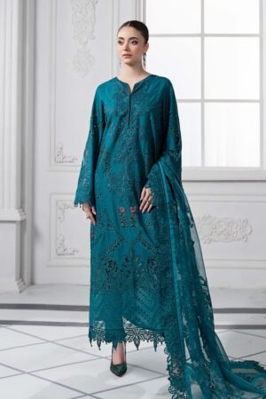 Mariab Teal Embroidered Dobby Lawn Suit Mbds-Ef2513Bt