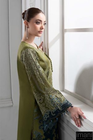 Mariab Olive Green Paper Cotton Embroidered Suit Mbds-Ef2501Ag 11 Ds 1Agreenb Imanistudio.com