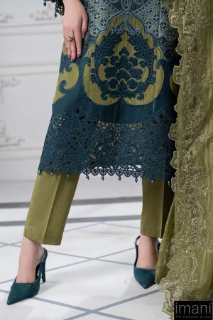Mariab Olive Green Paper Cotton Embroidered Suit Mbds-Ef2501Ag 13 Ds 1Agreend Imanistudio.com