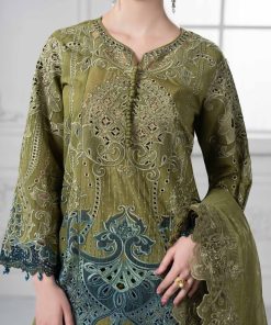 Mariab Olive Green Paper Cotton Embroidered Suit Mbds-Ef2501Ag 16 Ds 1Agreenf Imanistudio.com