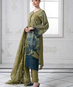 Mariab Olive Green Paper Cotton Embroidered Suit Mbds-Ef2501Ag 10 Ds 1Agreenh Imanistudio.com