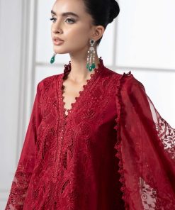 Mariab Red Cotton Lawn Embroidered Suit Mbds-Ef2504Ar 11 Ds 4Redb Imanistudio.com