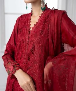 Mariab Red Cotton Lawn Embroidered Suit Mbds-Ef2504Ar 12 Ds 4Redc Imanistudio.com