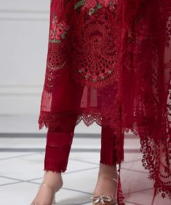 Mariab Red Cotton Lawn Embroidered Suit Mbds-Ef2504Ar 13 Ds 4Redd Imanistudio.com