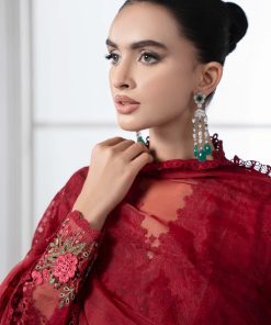 Mariab Red Cotton Lawn Embroidered Suit Mbds-Ef2504Ar 15 Ds 4Redg Imanistudio.com