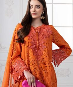 Mariab Orange Embroidered Paper Cotton Suit Mbds-Ef2505Bo 10 Ds 5Borangeb Imanistudio.com