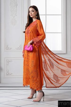 Mariab Orange Embroidered Paper Cotton Suit Mbds-Ef2505Bo 9 Mariab Orange Embroidered Paper Cotton Suit Mbds-Ef2505Bo