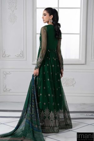 Mariab Dark Green Embroidered Net Suit Mbds-Ef2507Ag 12 Ds 7A Dark Greena Imanistudio.com