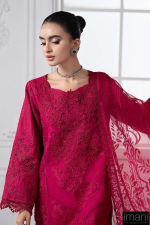 Mariab Fuchsia Pink Embroidered Cotton Lawn Suit Mbds-Ef2508Af 14 Ds 8Ahot Pinkc Imanistudio.com
