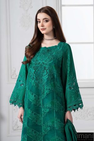Mariab Emerald Green Embroidered Cotton Lawn Suit Mbds-Ef2508Bg 12 Ds 8B Emrald Greenb Imanistudio.com