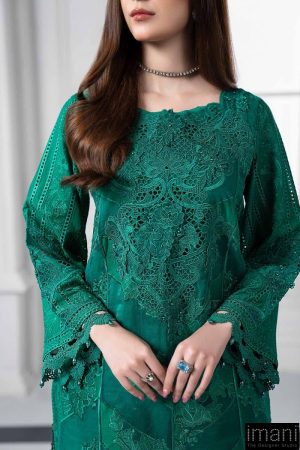 Mariab Emerald Green Embroidered Cotton Lawn Suit Mbds-Ef2508Bg 13 Ds 8B Emrald Greend Imanistudio.com