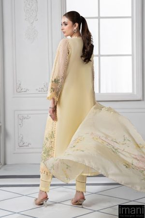Mariab Lemon Embroidered Organza Suit Mbds-Ef2509Al 11 Ds 9A Beigea Imanistudio.com