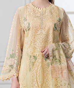 Mariab Lemon Embroidered Organza Suit Mbds-Ef2509Al 10 Ds 9A Beigeb Imanistudio.com