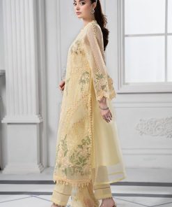 Mariab Lemon Embroidered Organza Suit Mbds-Ef2509Al 7 Ds 9A Beigee Imanistudio.com