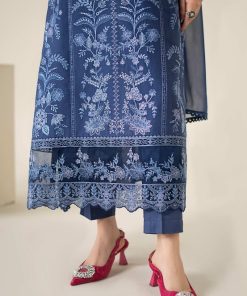 3 Pcs Luxury Pret Blue Embroidered Cotton Lawn Suit Mbdw-Ea2521Bl 12 Dw Ea2521Blued Imanistudio.com