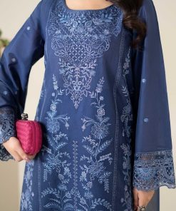 3 Pcs Luxury Pret Blue Embroidered Cotton Lawn Suit Mbdw-Ea2521Bl 13 Dw Ea2521Bluee Imanistudio.com