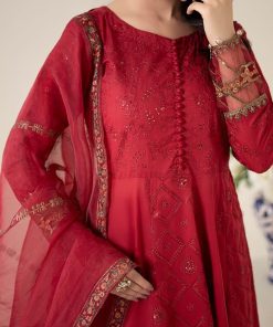 3 Pcs Luxury Pret Red Embroidered Cotton Lawn Suit Mbdw-Ea2565Rl 10 Dw Ea2565Redb Imanistudio.com