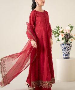 3 Pcs Luxury Pret Red Embroidered Cotton Lawn Suit Mbdw-Ea2565Rl 14 Dw Ea2565Redg Imanistudio.com