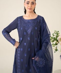 3 Pcs Luxury Pret Blue Embroidered Dobby Lawn Suit Mbdw-Ea2568Bd 10 Dw Ea2568Blueb Imanistudio.com
