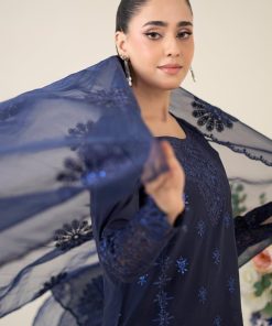 3 Pcs Luxury Pret Blue Embroidered Dobby Lawn Suit Mbdw-Ea2568Bd 11 Dw Ea2568Bluec Imanistudio.com