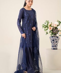 3 Pcs Luxury Pret Blue Embroidered Dobby Lawn Suit Mbdw-Ea2568Bd 9 Dw Ea2568Blueg Imanistudio.com
