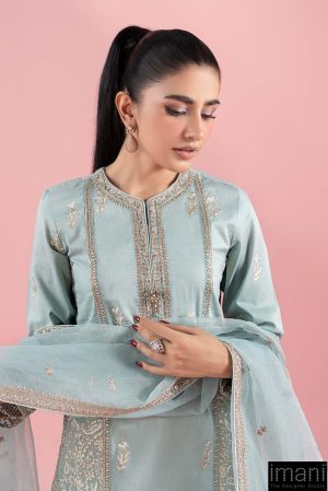 3 Pcs Luxury Pret Ferozi Embroidered Dobby Lawn Suit Mbdw-Ea2581Fd 12 Dw Ea2581Ferozib Imanistudio.com