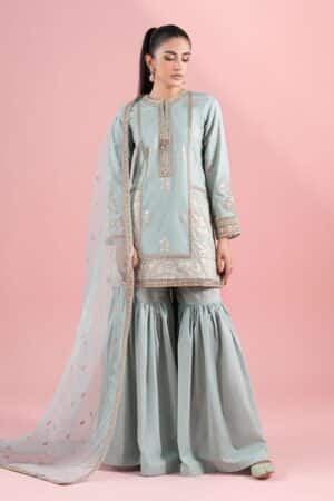 3 Pcs Luxury Pret Ferozi Embroidered Dobby Lawn Suit Mbdw-Ea2581Fd