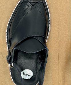 Preimium Leather Shiny Black Peshawari Kaptaan Chappal Kap-2501Shb 15 Kap2501D Imanistudio.com