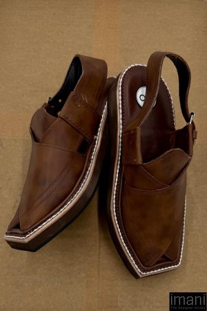 Preimium Leather Shaded Brown Peshawari Kaptaan Chappal Kap-2502Sb 14 Kap2502 Imanistudio.com