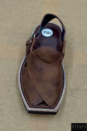 Preimium Leather Shaded Brown Peshawari Kaptaan Chappal Kap-2502Sb 23 Kap2502C Imanistudio.com