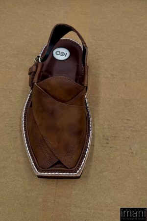Preimium Leather Shaded Brown Peshawari Kaptaan Chappal Kap-2502Sb 22 Kap2502D Imanistudio.com
