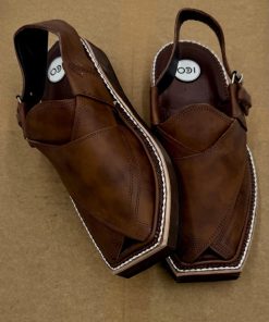 Preimium Leather Shaded Brown Peshawari Kaptaan Chappal KAP-2502SB
