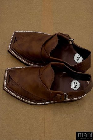 Preimium Leather Shaded Brown Peshawari Kaptaan Chappal Kap-2502Sb 17 Kap2502L Imanistudio.com
