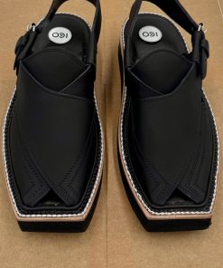 Hand Made Preimium Leather Matt- Black Peshawari Kaptaan Chappal Kap-2503Mb 22 Kap2503K Imanistudio.com Scaled