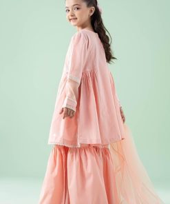 Mariab Kids Peachy Pink Embroidered Dobby Lawn Suit Mbkd-Ef2501Pp 12 Mkd Ea2501Pinka Imanistudio.com