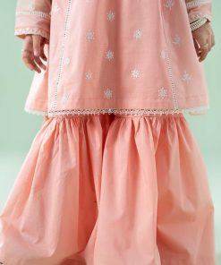 Mariab Kids Peachy Pink Embroidered Dobby Lawn Suit Mbkd-Ef2501Pp 11 Mkd Ea2501Pinkd Imanistudio.com