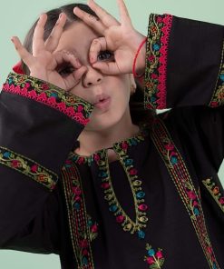 Mariab Kids Black Embroidered Dobby Lawn Suit Mbkd-Ea2505Bd 11 Mkd Ea2505Blackc Imanistudio.com