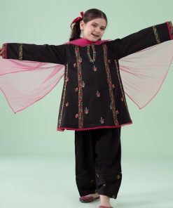 Mariab Kids Black Embroidered Dobby Lawn Suit Mbkd-Ea2505Bd 8 Mkd Ea2505Blacke Imanistudio.com