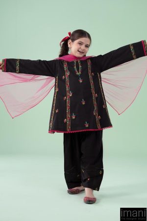 Mariab Kids Black Embroidered Dobby Lawn Suit Mbkd-Ea2505Bd 8 Mkd Ea2505Blacke Imanistudio.com