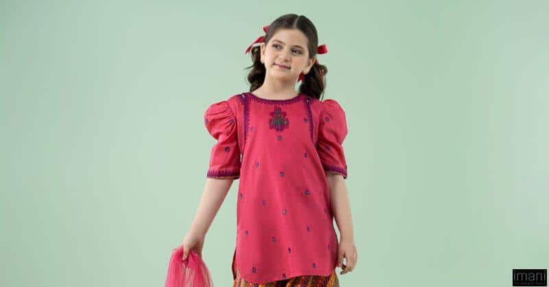 Mariab Kids Fuchsia Pink Embroidered Cotton Lawn Suit Mbkd-Ef2520Fp - Image 3