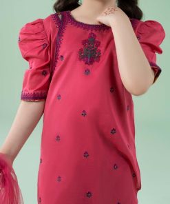 Mariab Kids Fuchsia Pink Embroidered Cotton Lawn Suit Mbkd-Ef2520Fp 12 Mkd Ea2520Pinkc Imanistudio.com