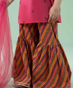Mariab Kids Fuchsia Pink Embroidered Cotton Lawn Suit Mbkd-Ef2520Fp 13 Mkd Ea2520Pinkd Imanistudio.com